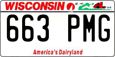 WI license plate 663PMG
