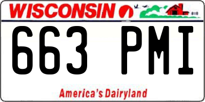 WI license plate 663PMI