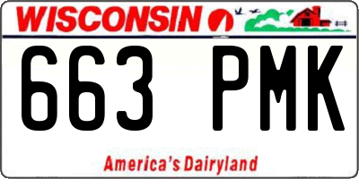 WI license plate 663PMK