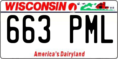 WI license plate 663PML