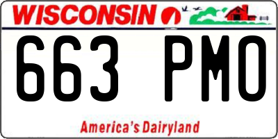WI license plate 663PMO