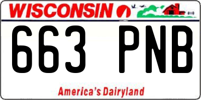 WI license plate 663PNB