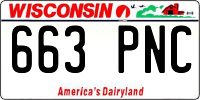 WI license plate 663PNC