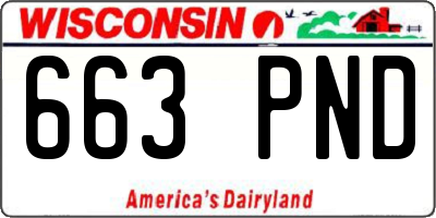 WI license plate 663PND
