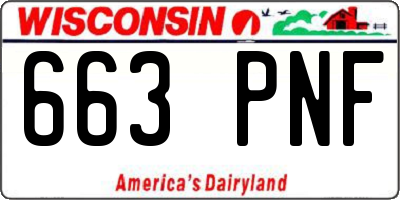 WI license plate 663PNF