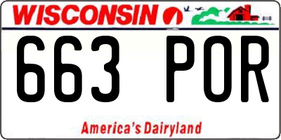 WI license plate 663POR