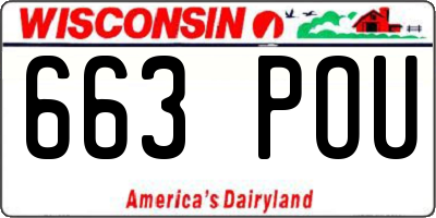 WI license plate 663POU