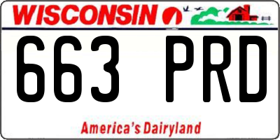WI license plate 663PRD