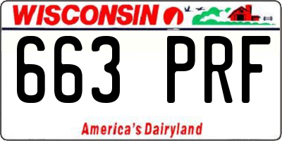 WI license plate 663PRF