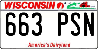 WI license plate 663PSN