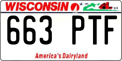 WI license plate 663PTF