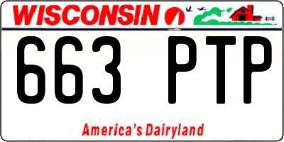WI license plate 663PTP
