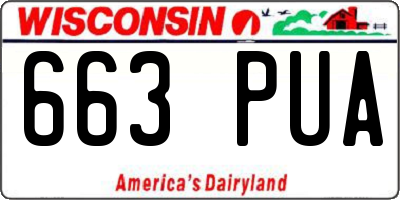 WI license plate 663PUA