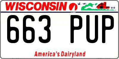 WI license plate 663PUP