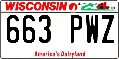 WI license plate 663PWZ