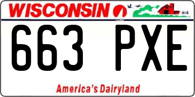 WI license plate 663PXE