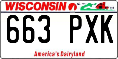WI license plate 663PXK