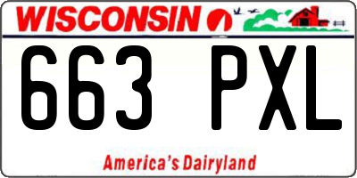 WI license plate 663PXL