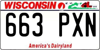 WI license plate 663PXN