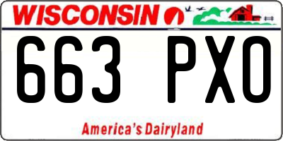 WI license plate 663PXO