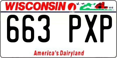 WI license plate 663PXP