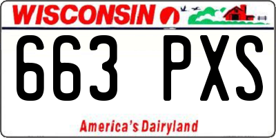 WI license plate 663PXS