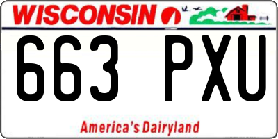 WI license plate 663PXU