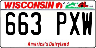 WI license plate 663PXW