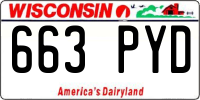 WI license plate 663PYD