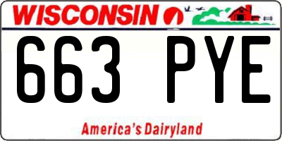 WI license plate 663PYE