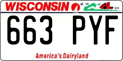 WI license plate 663PYF
