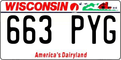 WI license plate 663PYG