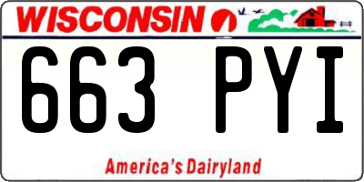 WI license plate 663PYI