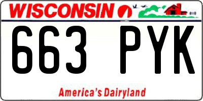WI license plate 663PYK