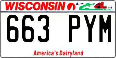 WI license plate 663PYM