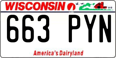 WI license plate 663PYN