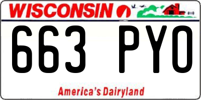 WI license plate 663PYO