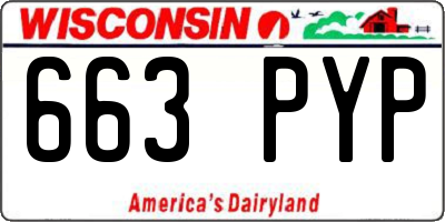 WI license plate 663PYP