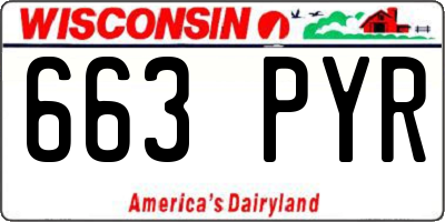 WI license plate 663PYR