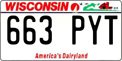 WI license plate 663PYT
