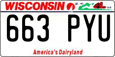 WI license plate 663PYU