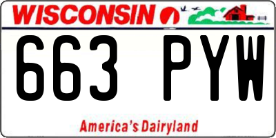 WI license plate 663PYW