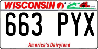 WI license plate 663PYX