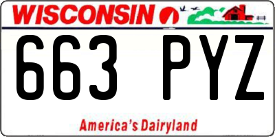 WI license plate 663PYZ