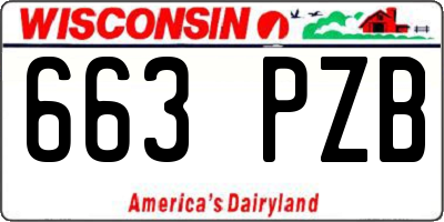 WI license plate 663PZB