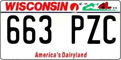WI license plate 663PZC