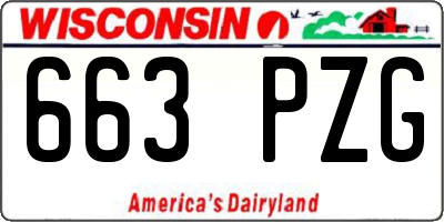 WI license plate 663PZG