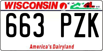 WI license plate 663PZK