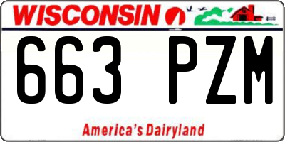 WI license plate 663PZM