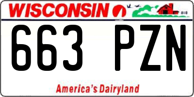 WI license plate 663PZN
